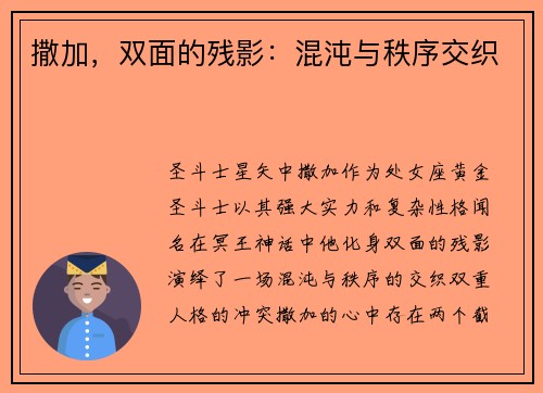 撒加，双面的残影：混沌与秩序交织